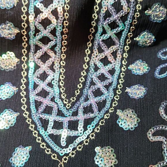 Venus Bohemian style black sequin embellished cover up - Picture 6 of 7